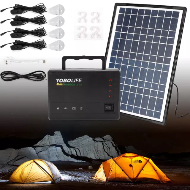 4A Portable Solar Power Generator Charging Station Energy Storage Supply USB 12V