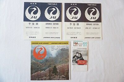 1977 & 1991 Japan Air Lines Airways Airline Timetable Schedule Horaire x4