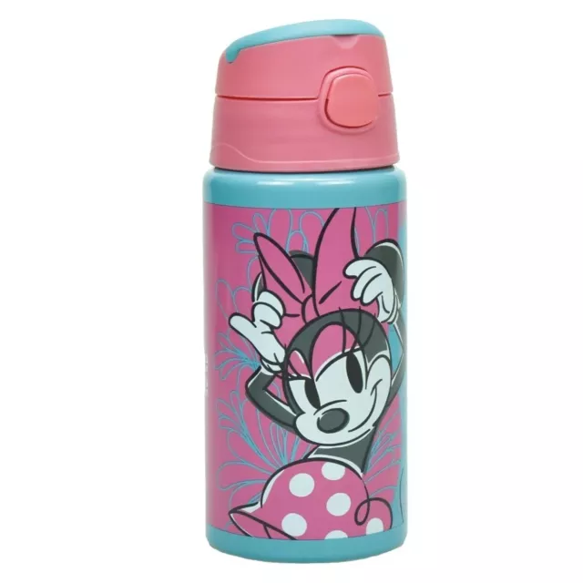 Disney Minnie Mouse Botella de Aluminio 500ml con cannuccia Niños N / Térmico