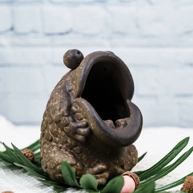 Niedlicher Frosch-Aschenbecher Aus Keramik - Winddichter Deckel, 9,5x8,5cm