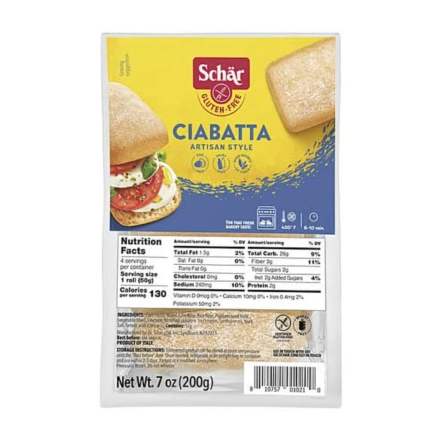 Schar's sans Gluten Ciabatta Rouleaux - Étui De 6