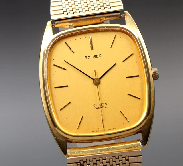 NEAR MINT CITIZEN Gold Dial Square Quartz Vintage Watch Men From JAPAN 129.60 PicClick UK