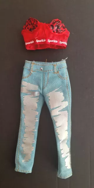 Rainbow High Dolls Clothes Avery Styles Fashion Studio Fab Bralette Top & Jeans.