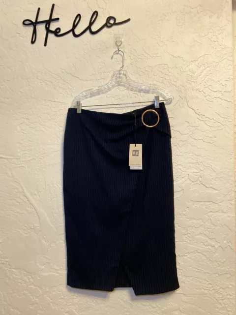 Ivanka Trump Women Navy Blue Striped Skirt Size 10