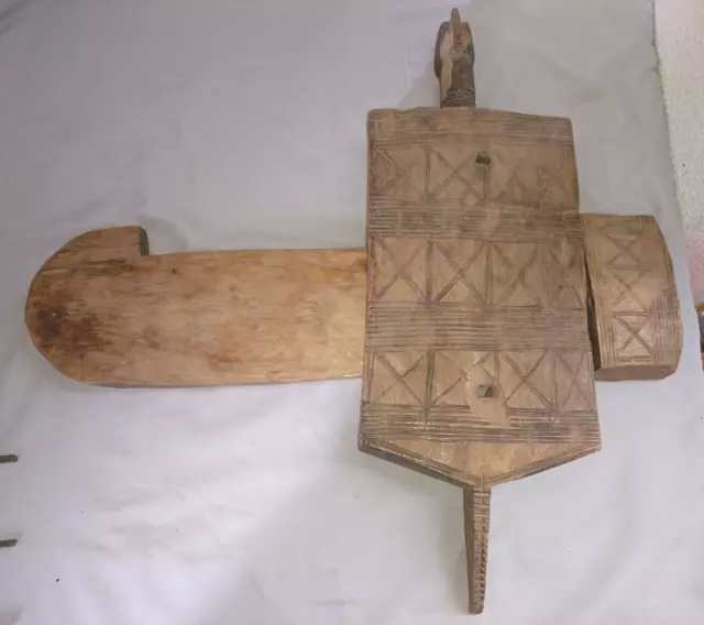 Ancienne Serrure Porte Statuette Avec Clef Dogon Art Africain En Bois 1950