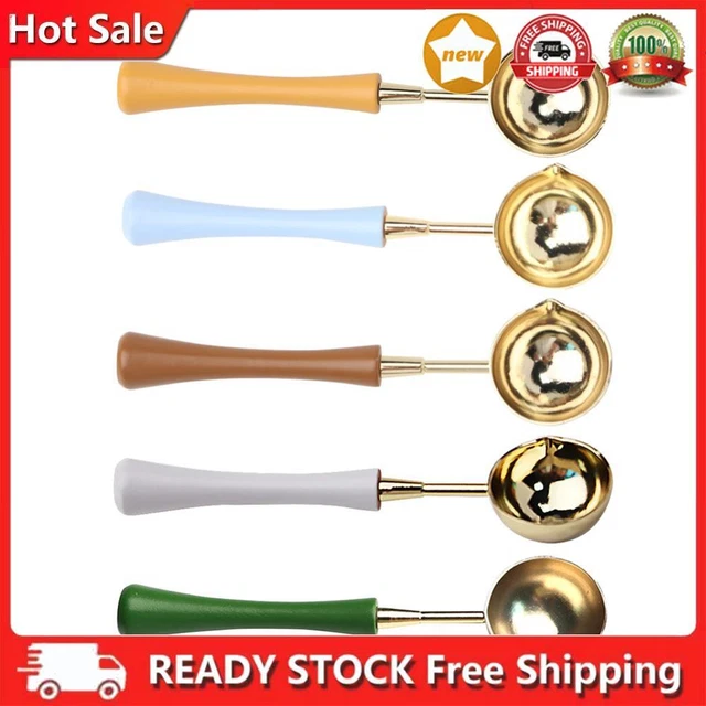 Sealing Wax Spoon Wood Handle Envelope Wax Seal Fire Paint Melting Stamp Scoop