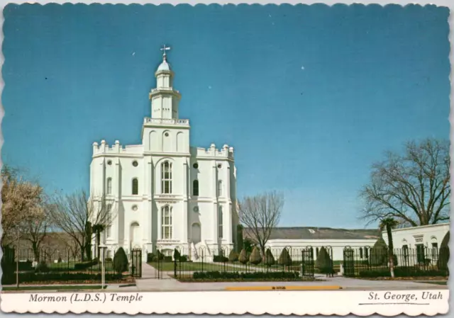 St George Mormon LDS Temple Utah Latter Day Saints Sacred Vintage Postcard