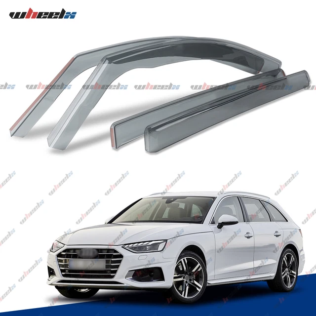 Haibak Tinted Wind Deflectors – Audi A4 B8 Estate 2009-2015 (4pc, Gloss Black)