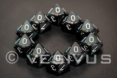 Dadi Chessex Borealis grigio fumo 10d10 d10 Set Grigio Sparkle razzo a propulsione GRANATA chiaro 27228 fuori pacchetto 