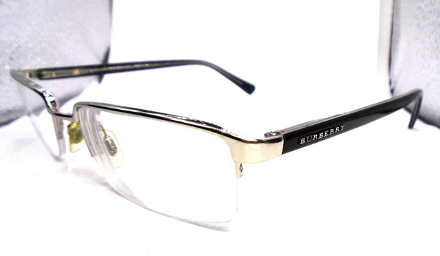 BURBERRY B1157 1005 Silver Black Half Rim Eyeglasses 52-17  display picture 1