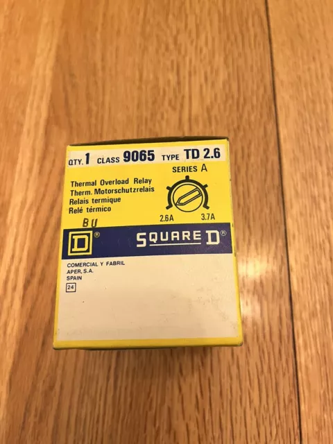 SQUARE D Thermal Overload Relay, Class 9065, Type TD 2.6 SERIES A (NEW)