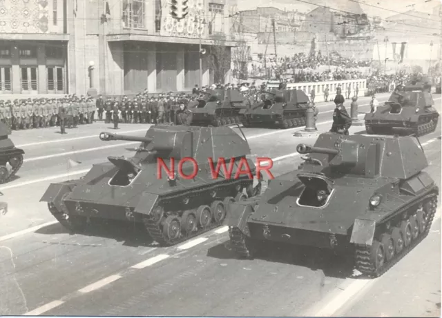 Original Old Soviet Photo Tanks On Parade In Kiev Ukraine 1.05.1946  1