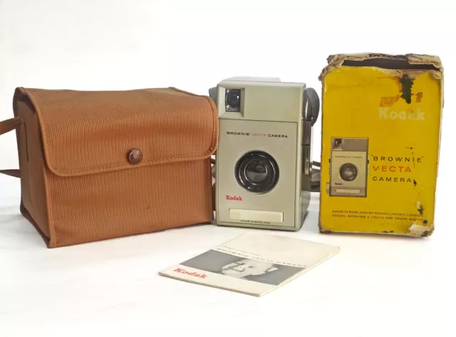 Vintage 1960 Kodak Brownie Vecta Cámara de caja de baquelita hecha en...