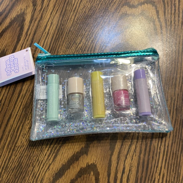 More Than Magic Kids Gift Of Glam Lip And Nail Glitter Bag Set 6 Piece Set