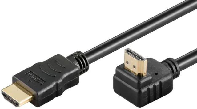 1,5m Câble HDMI Plaqué Or Ethernet 90 Torsadé HDTV #e700