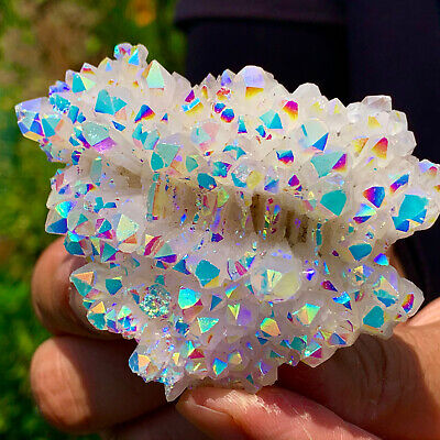 82G Angel Aura Quartz Titanium BismuthSiliconcluster Rainbow Crystals Stone 3