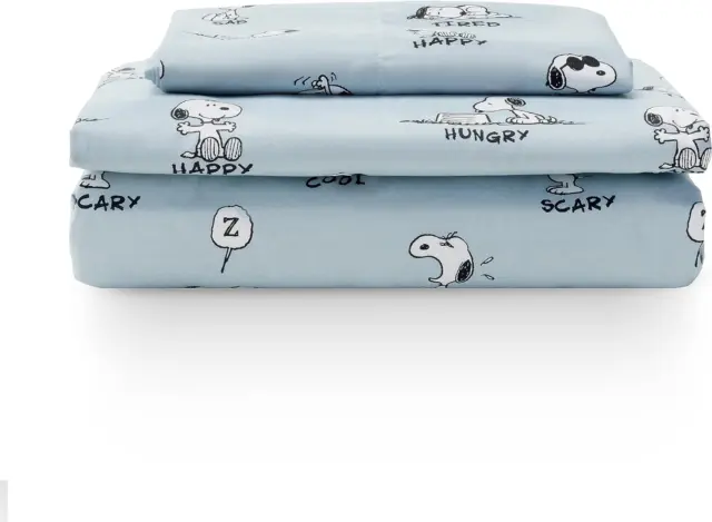 Peanuts® Kids Sheet Set Twin Size - 3 Piece,Cute Character Snoopy Printed Soft M
