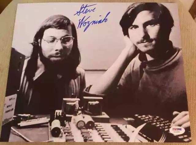 (RARE) Steve "WOZ" Wozniak signed 10x12 photo featuring Steve Jobs PSA/DNA