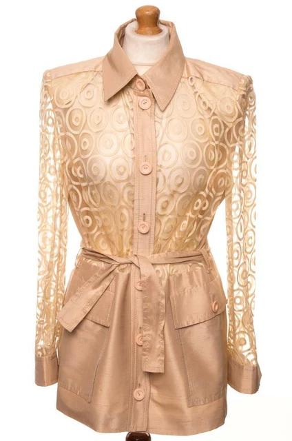 Blazer écrue Psy Monte Carlo Taille 44 - 57% Lin, Occasion Très Bon état, Manches Longues