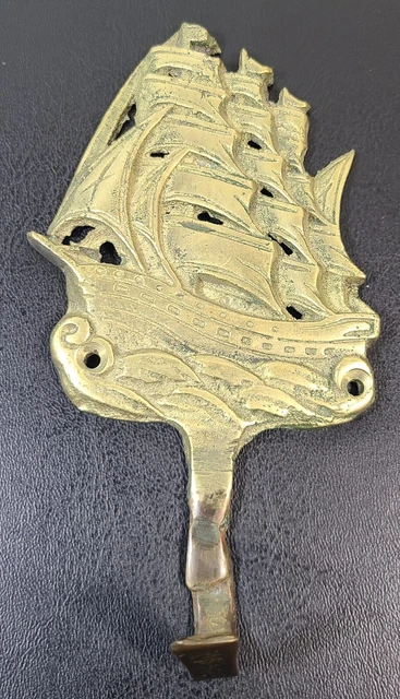 Brass Sailboat Multipurpose Hook Wall Decor Ship Metal
