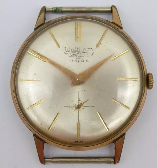 VINTAGE WALTHAM MENS GOLD PLATED MANUAL WIND WATCH c.1950's