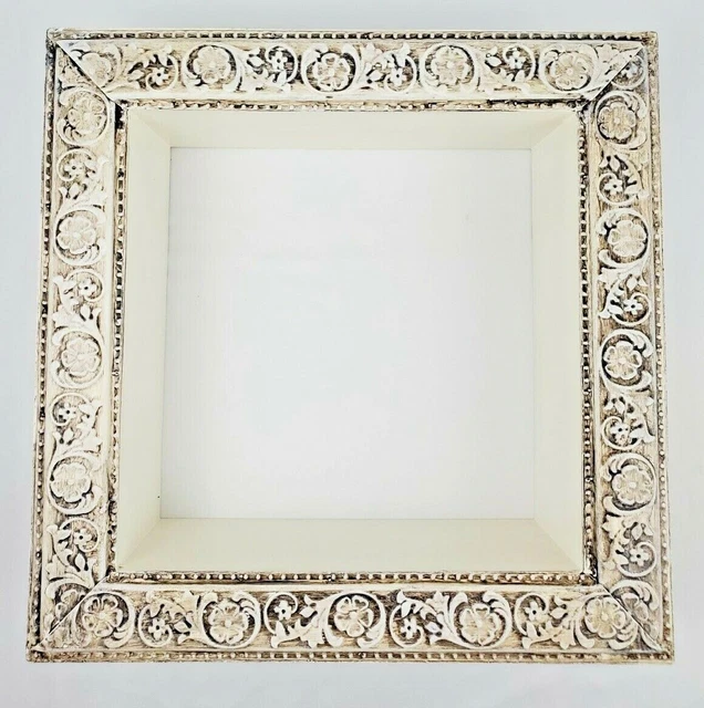 Vintage Shadowbox Wall Shelf Display With Punched Tin Frame French Country