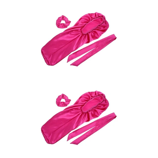 2 ensembles de bandeau chapeau en satin ruban de soie bouclée bouclée de