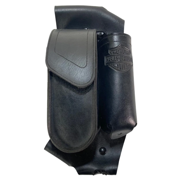 HARLEY DAVIDSON BLACK Leather Touring Saddlebag Crashbar Storage Bag