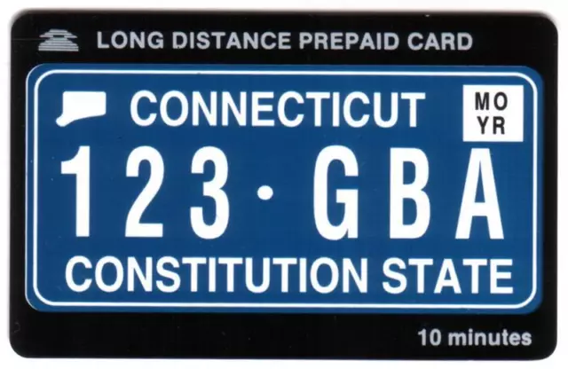 10m Connecticut Nummernschild Handy Karte : 'Constitution Staat' Gebraucht