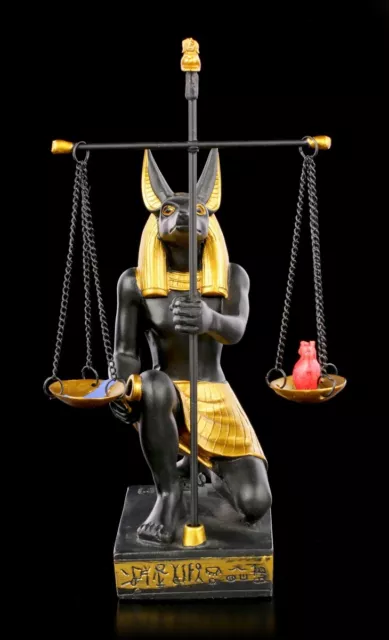 Ägyptische Figur - Anubis mit Waage - Fantasy Ägypten Gottheit Statue Herz Feder 2