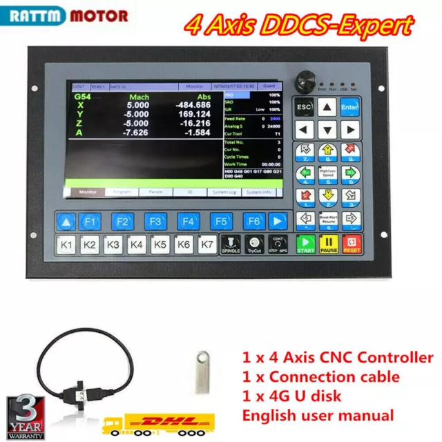 「EU」 CNC 4 Axis Motion Controller 1000Khz Off-line Stand Alone DDCS Expert PLC