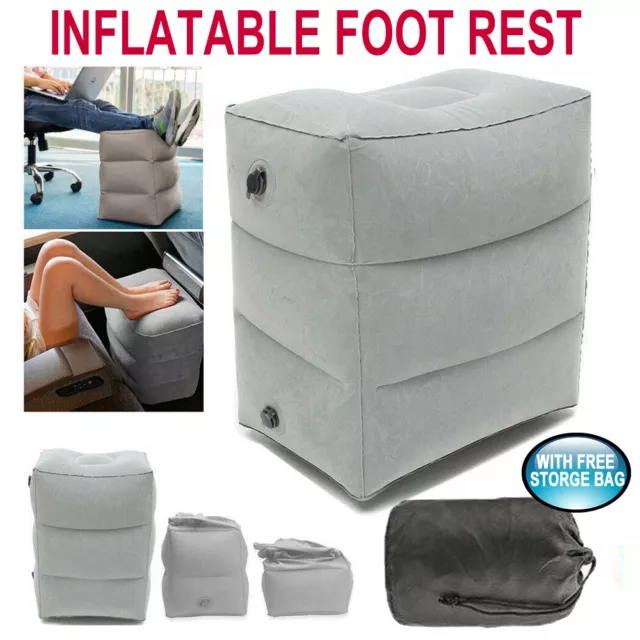 Inflatable Foot Rest Travel Air Pillow Cushion Office Home Leg Footrest Relax AU