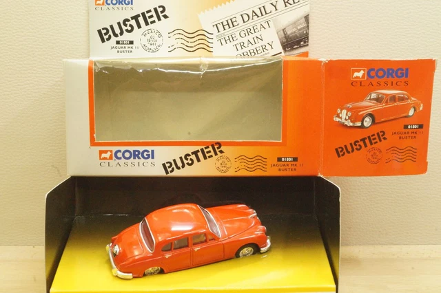Maßtab 1:43 Corgi 01801 Jaguar Mk II Buster en Rouge Neuf Emballage D'Origine