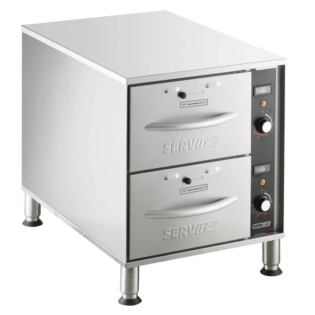 Double Narrow Freestanding Drawer Warmer - 900W, 120V
