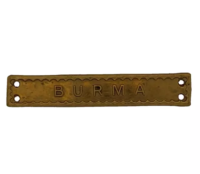 BURMA MEDAL BAR or CLASP in BRASS for FULL SIZE British WWII Star Medal.