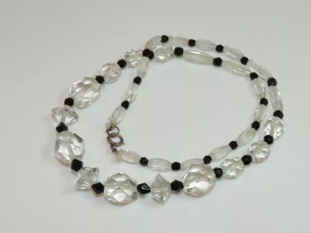 Noir Blanc à Facettes Cristal Autrichien Gradué Perle Strand 17 " Collier Ci 10