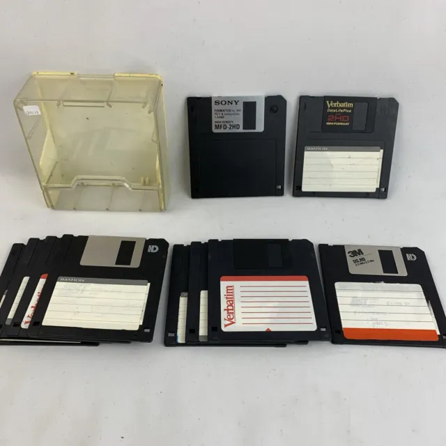 Lot 13 Disquettes IBM  Maxell Sony Verbatim 3M Informatique Vintage