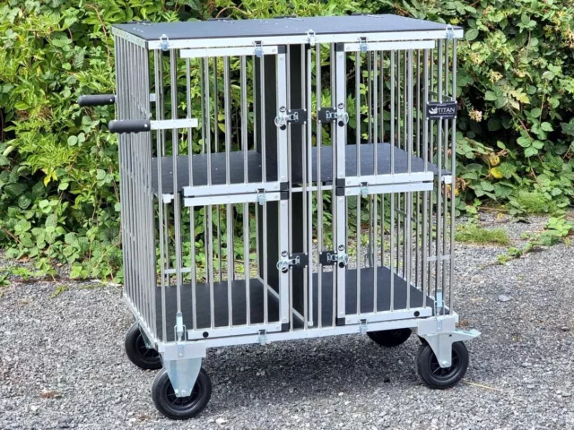 Titan 4 Berth GIANT Aluminium Dog Show Trolley with 8" All Terrain Wheels