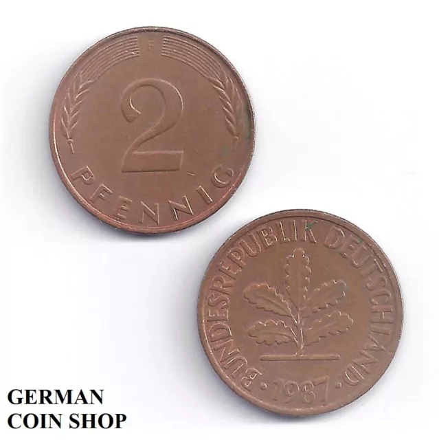 BRD 2 Pfennig 1968 - 1996 A D F G J