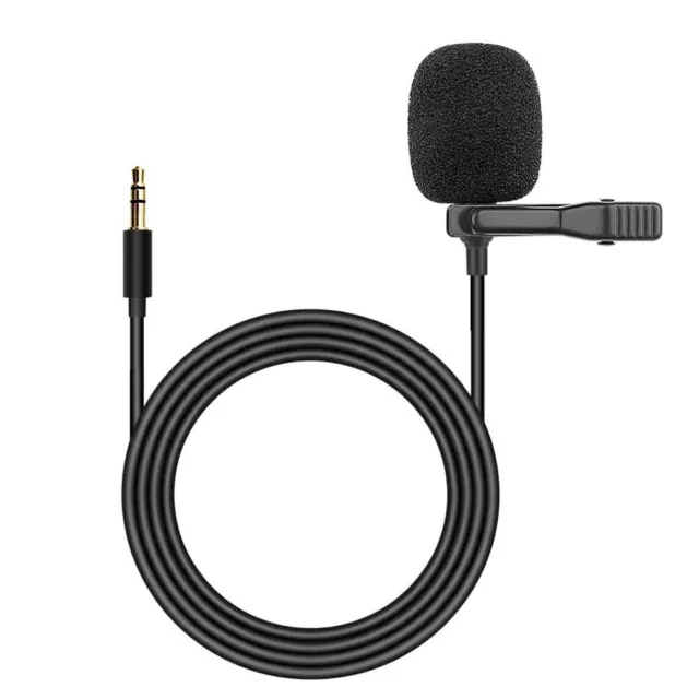 Clip on Pro Lavalier Lapel Mini Stereo Microphone Mic Condenser for PC Laptop UK