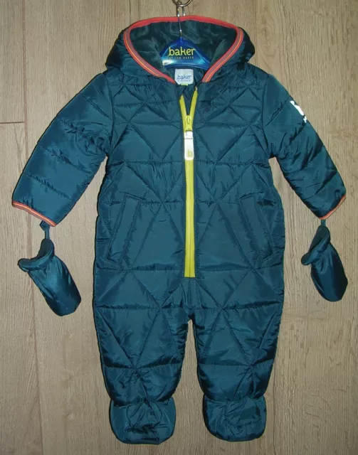 Ted Baker Boys Blue Fleece Lined Snow Pram Suit Snowsuit Age 3-6 Months