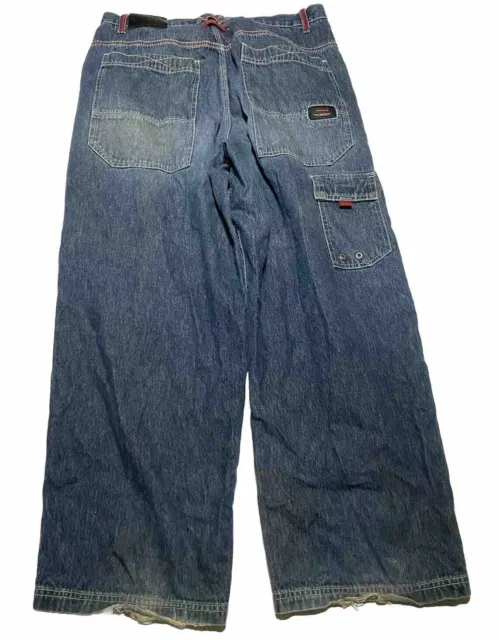 Vintage Y2K 90s Joe Boxer Cargo Baggy Denim Blue Jeans Mens 36 AG9