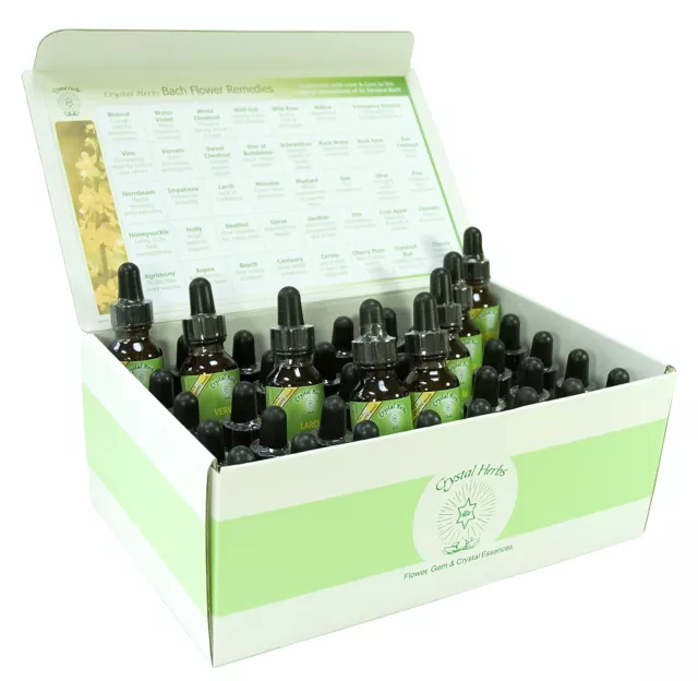 Complete set of 25ml Bach Flower Remedies by Crystal  Herbs - in a Card Box