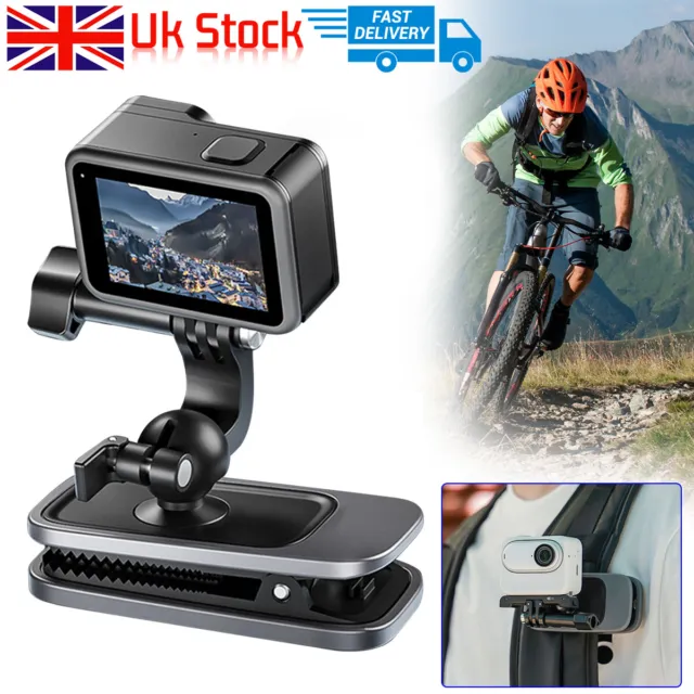 360° Rotating Quick Clip Mount for GoPro Hero 11 10 9 8 7 6 5 4 3 Backpack Hat~