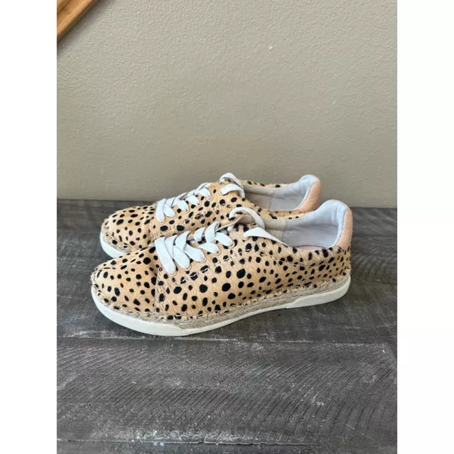 Dolce Vita Women's Madox Leopard Print Calf Hair Lace-Up Sneakers 7.5