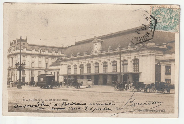 BORDEAUX - Gironde - CPA 33 - carte Photo la Gare Du Midi - Tramway