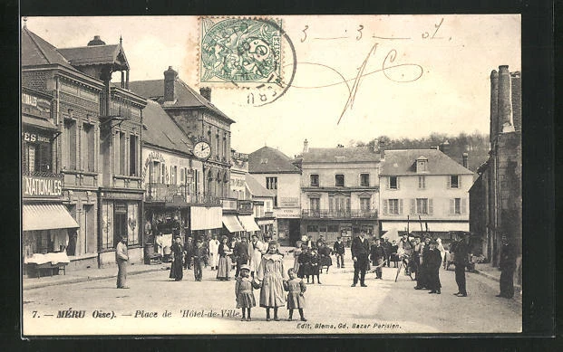 CPA Méru, Place de l´Hotel-de-Ville 1907