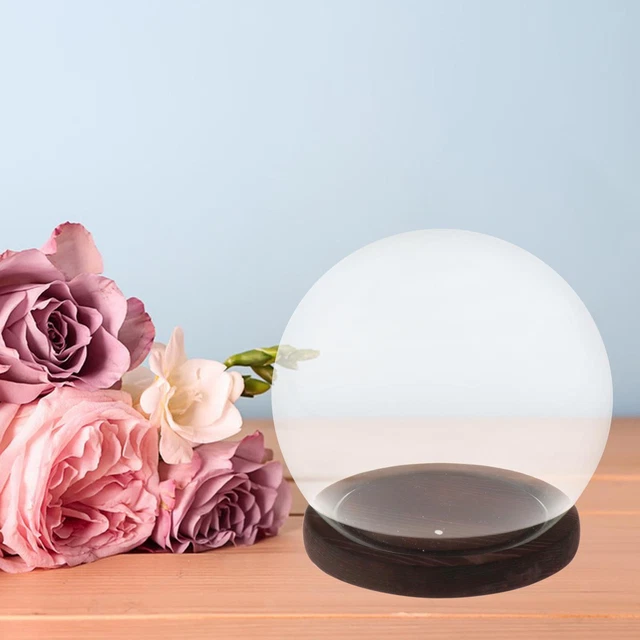 VETRO CUPOLA GRANDE Cover Campana Espositore Con Base IN Legno Altezza - Foto 3