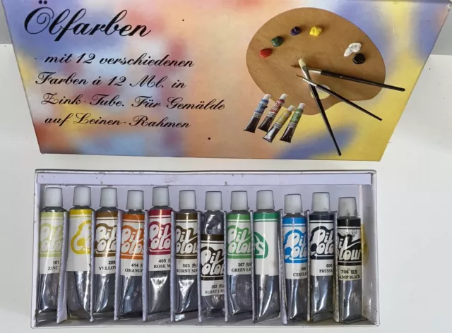 Garbu Künstler Ölfarben Malfarbe Malen Set 12 x 12 ml Tuben neu in OVP