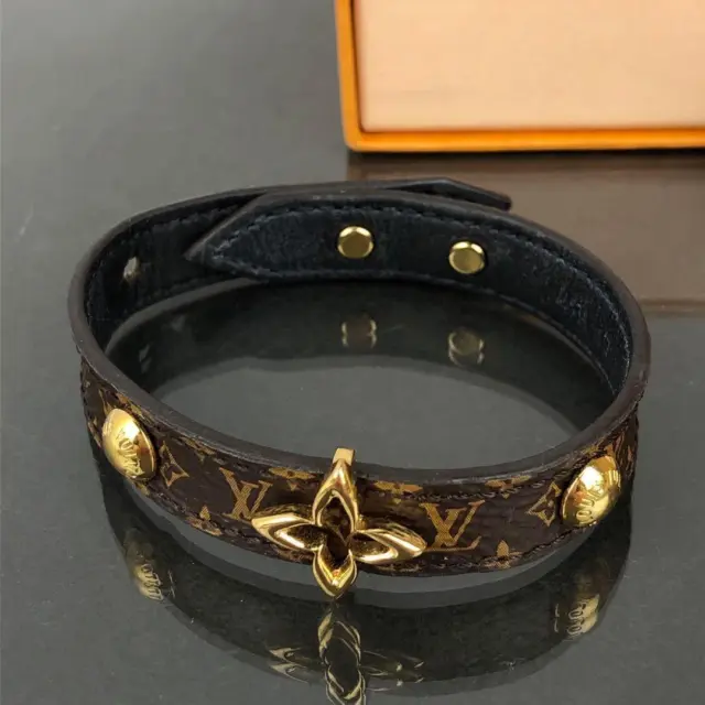 Louis Vuitton Nanogram Strass Bracelet - Gold-Tone Metal Bangle, Bracelets  - LOU230376
